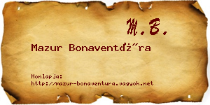 Mazur Bonaventúra névjegykártya